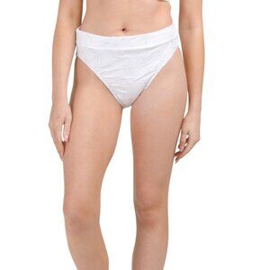 TOMMY BAHAMA White Embroidered Eyelet Hideaway High Waisted Swim Bottoms
